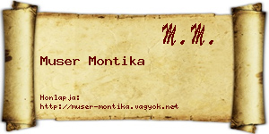 Muser Montika névjegykártya